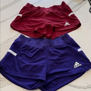 Lot of 2. Adidas Aeroready White and Purple & Maroon Shorts Size XS